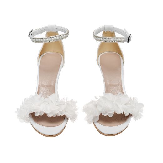 floral bridal sandals with 6.5 cm block heel