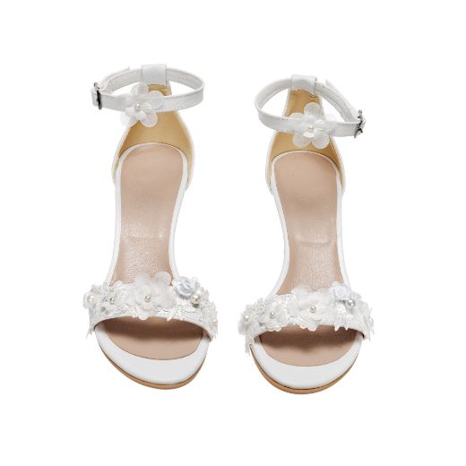 embroidered bridal sandals with 6.5 cm block heel
