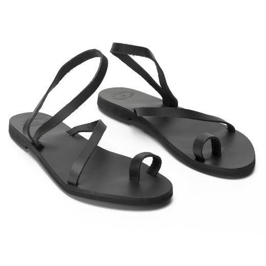 Minimal γυναικεία δερμάτινα toe loop σανδάλια