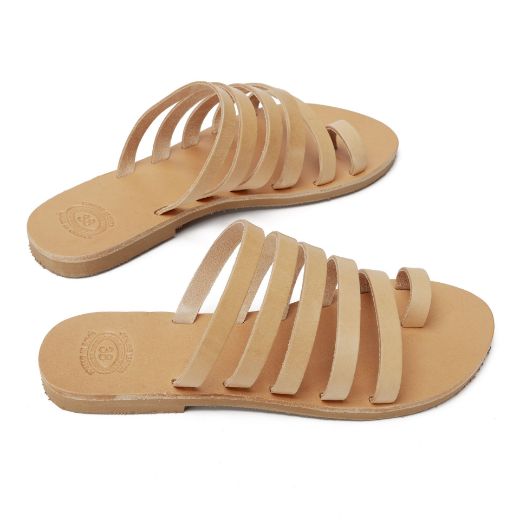 Minimal women's leather sandals with multiple slim straps