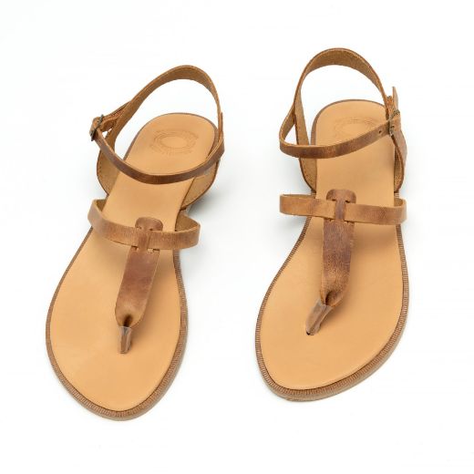 Comfortable women's anatomic sandals in natural leather