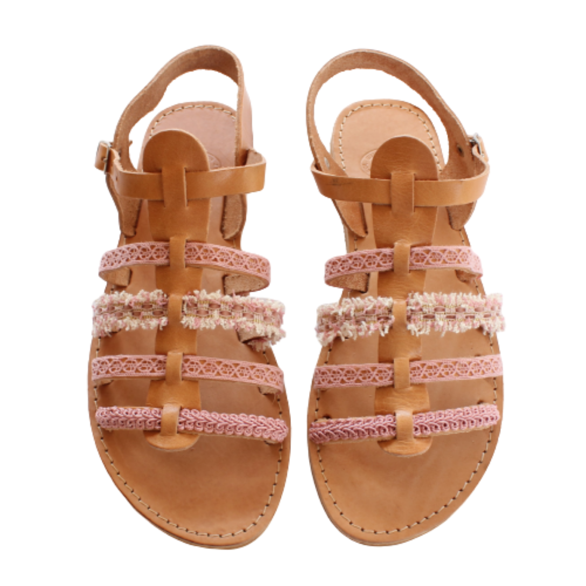 Picture of Handmade woman gladiator sandals pink No. 40