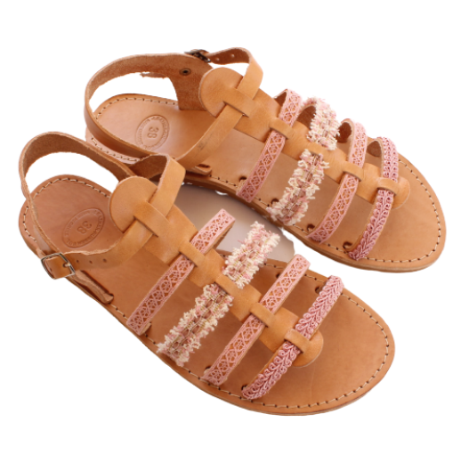 Picture of Handmade woman gladiator sandals pink No. 40
