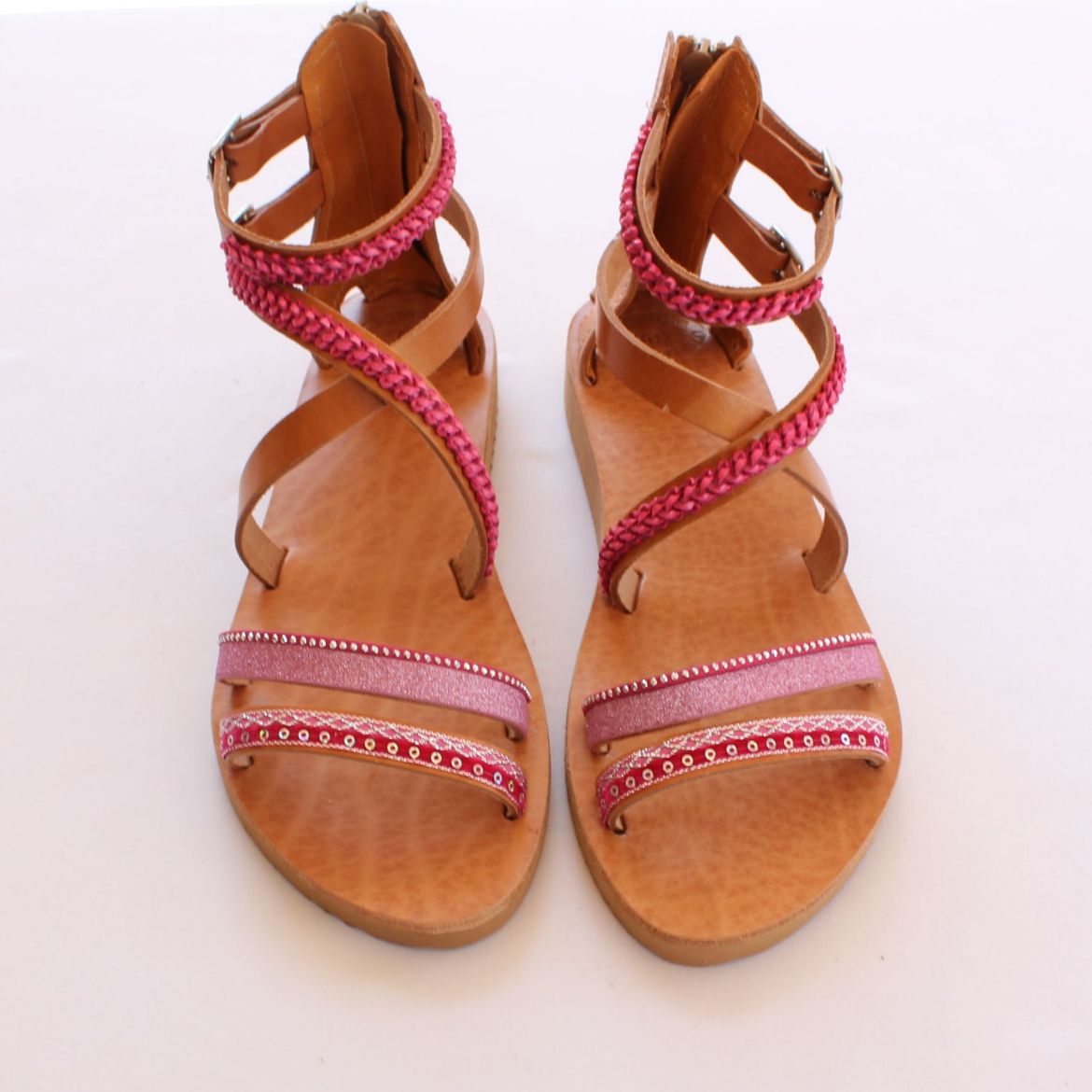 Picture of Woman leather sandals pink