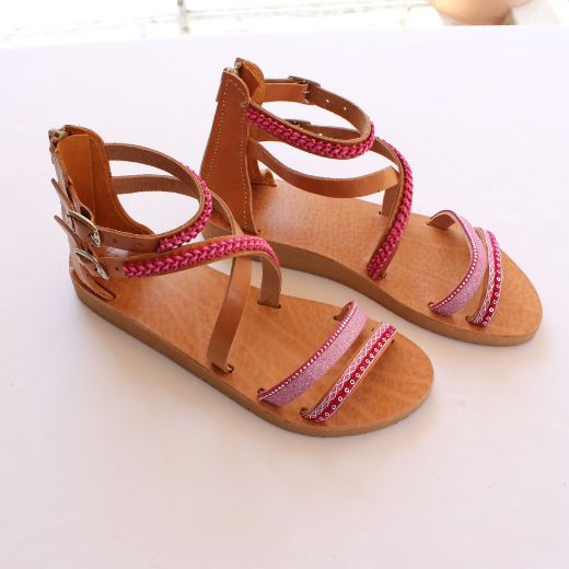 Picture of Woman leather sandals pink