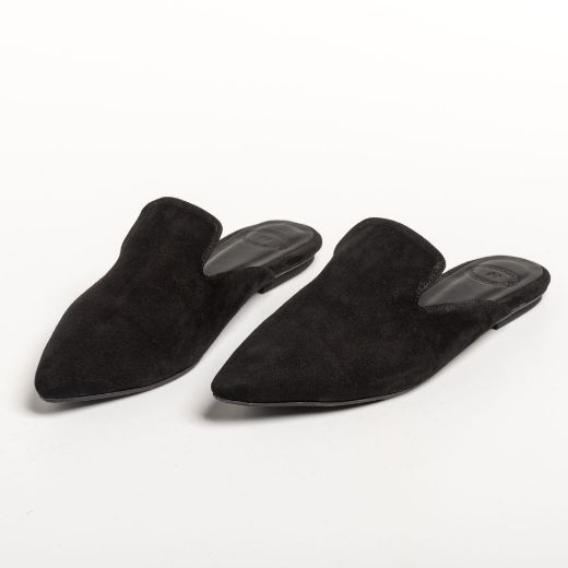 Picture of Mule women black suede flat