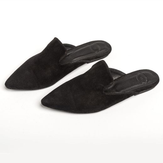 Picture of Mule women black suede flat