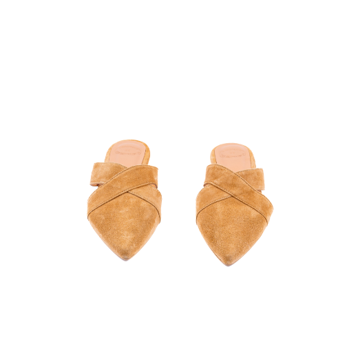 Picture of Beige mules suede  flat