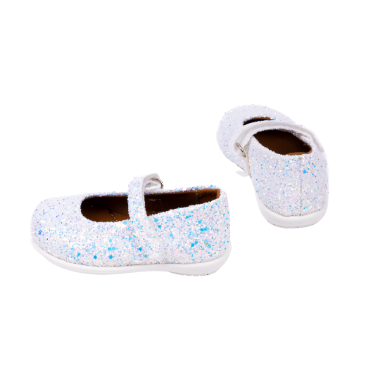 Picture of White kids ballerina shoes with glitter No 23