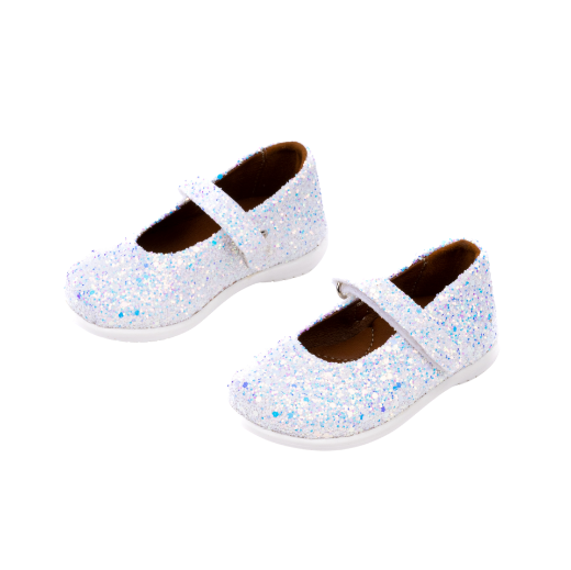 Picture of White kids ballerina shoes with glitter No 23