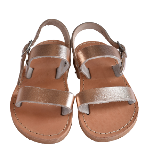 Picture of Gold kids leather sandals with strap