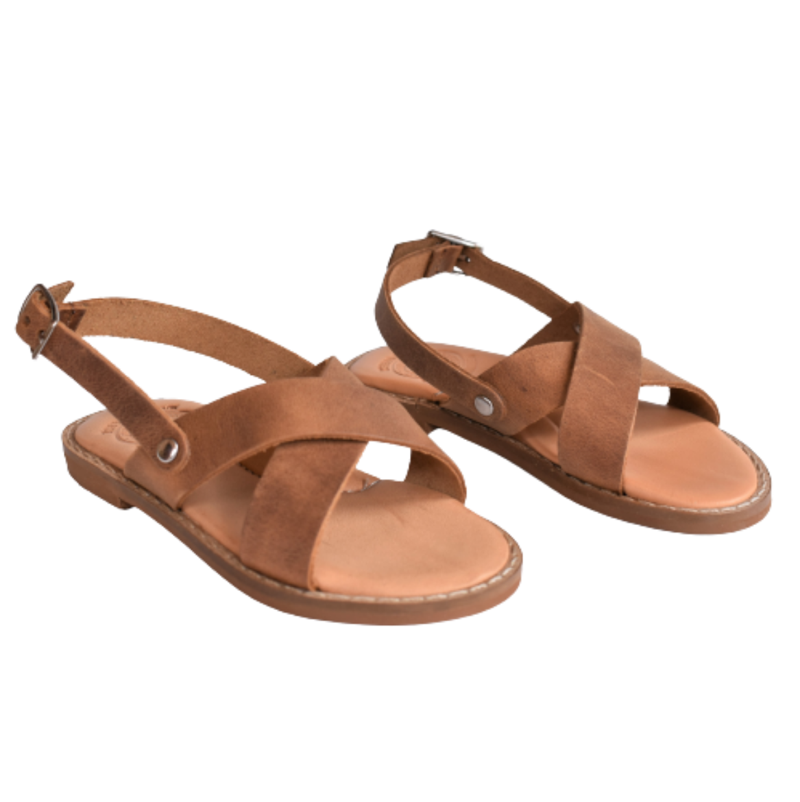 Picture of Kids leather sandals anatomic tobacco