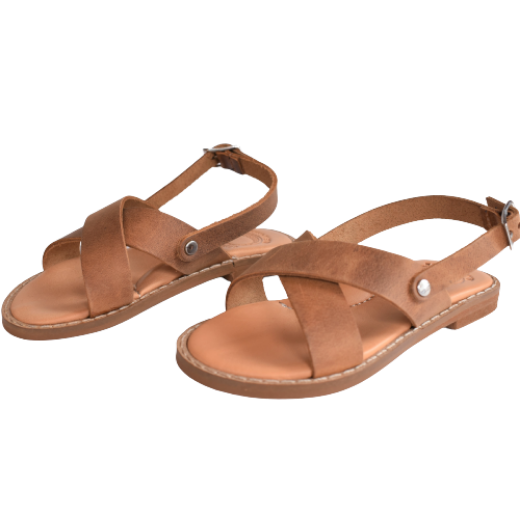 Picture of Kids leather sandals anatomic tobacco