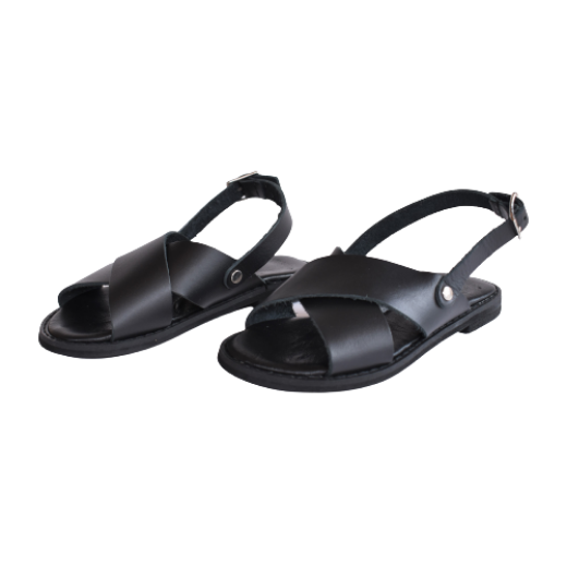 Picture of Black kids leather sandals anatomic 