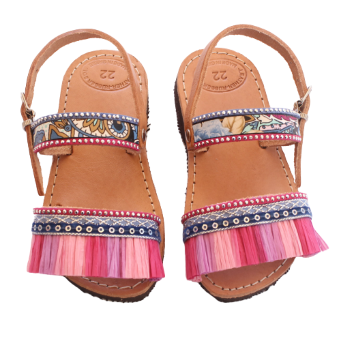 Εικόνα της Χειροποίητα παιδικά σανδάλια μπλε