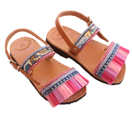 Εικόνα της Χειροποίητα παιδικά σανδάλια μπλε