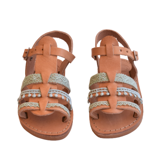Kids leather sandals gladiator mint
