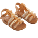 Picture of Kids leather sandals gladiator ivory with tassels