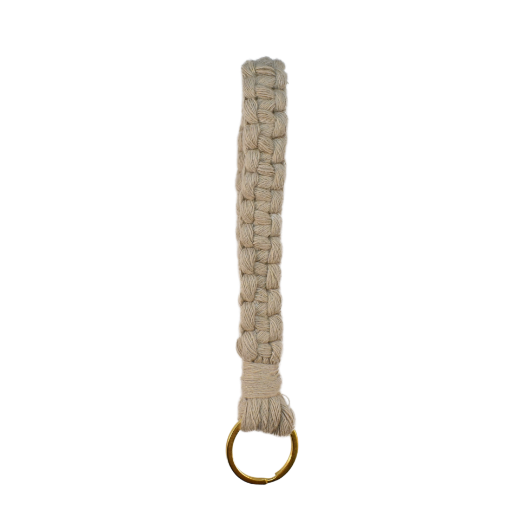 Picture of Handmade beige macrame wristlet keychain