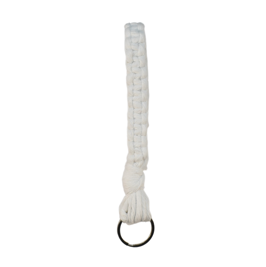Picture of Handmade white macrame wristlet keychain