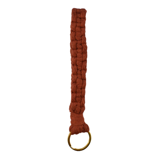 Picture of Handmade terracotta macrame wristlet keychain