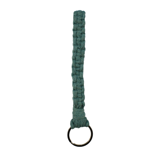 Picture of Handmade green macrame wristlet keychain