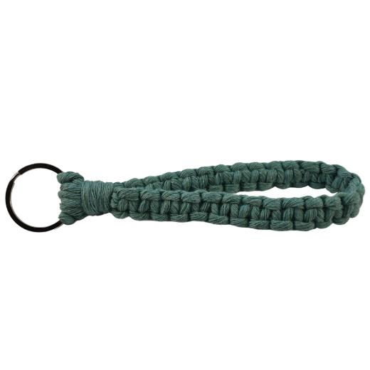 Picture of Handmade green macrame wristlet keychain
