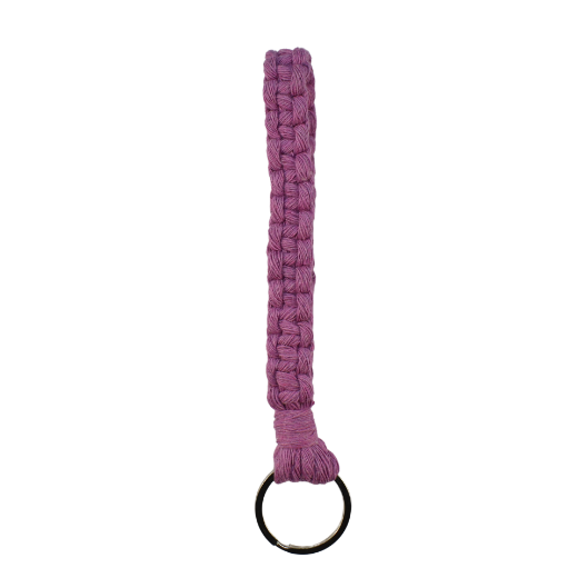 Picture of Handmade pink macrame wristlet keychain