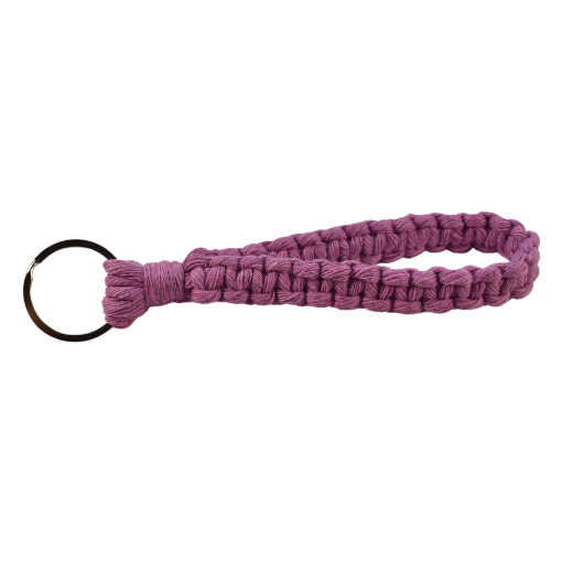 Picture of Handmade pink macrame wristlet keychain