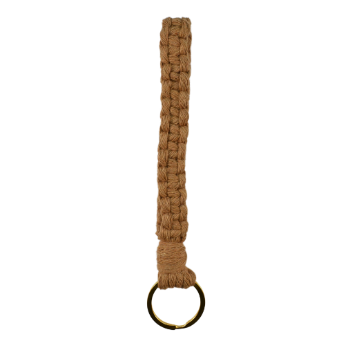 Picture of Handmade camel macrame wristlet keychain
