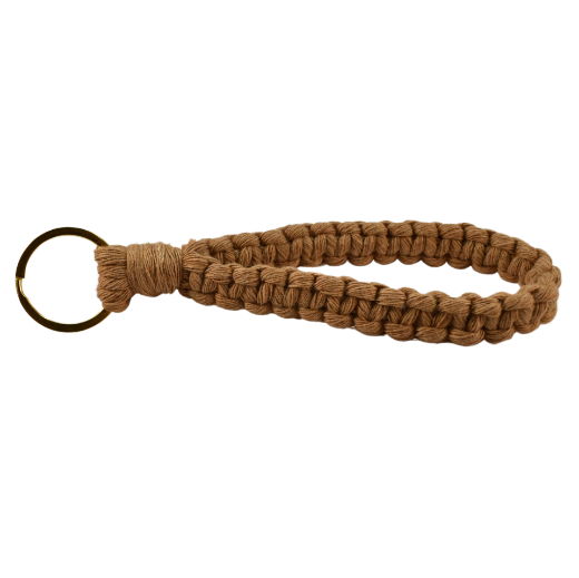 Picture of Handmade camel macrame wristlet keychain