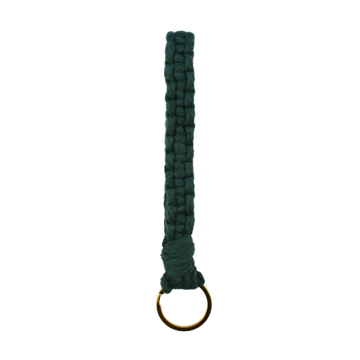 Picture of Handmade dark green macrame wristlet keychain