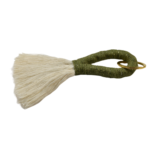 Picture of Handmade olive green tassel keychain