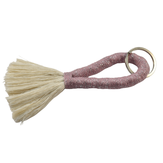 Picture of Handmade pink tassel keychain