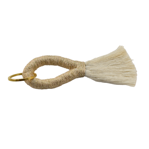 Picture of Handmade beige tassel keychain