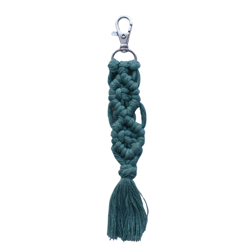 Picture of Handmade green macrame keychain with lobster clasp
