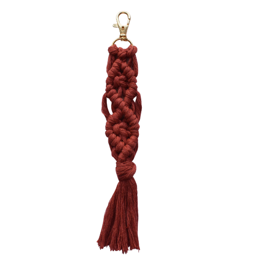Picture of Handmade terracotta macrame keychain with lobster clasp