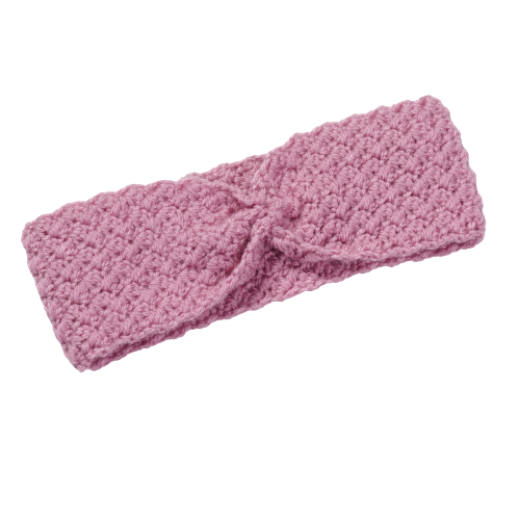 Εικόνα της Χειροποίητη πλεκτή κορδέλα με σούρα σκούρο ροζ