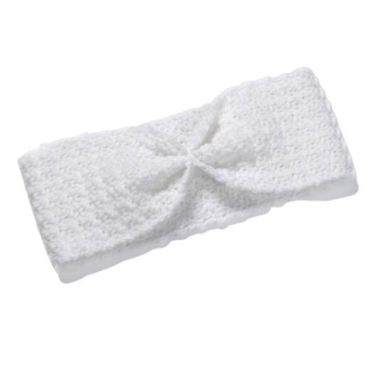 Εικόνα της Χειροποίητη πλεκτή κορδέλα με σούρα άσπρη