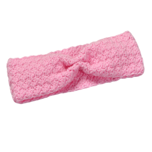 Picture of Handmade crochet headband with gathered front in baby pink