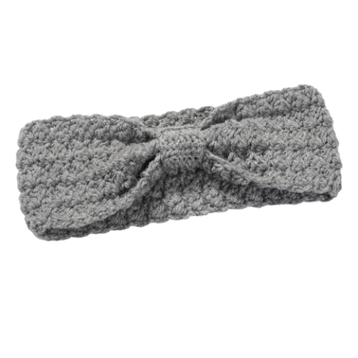 Εικόνα της Πλεκτή κορδέλα με δέσιμο γκρί