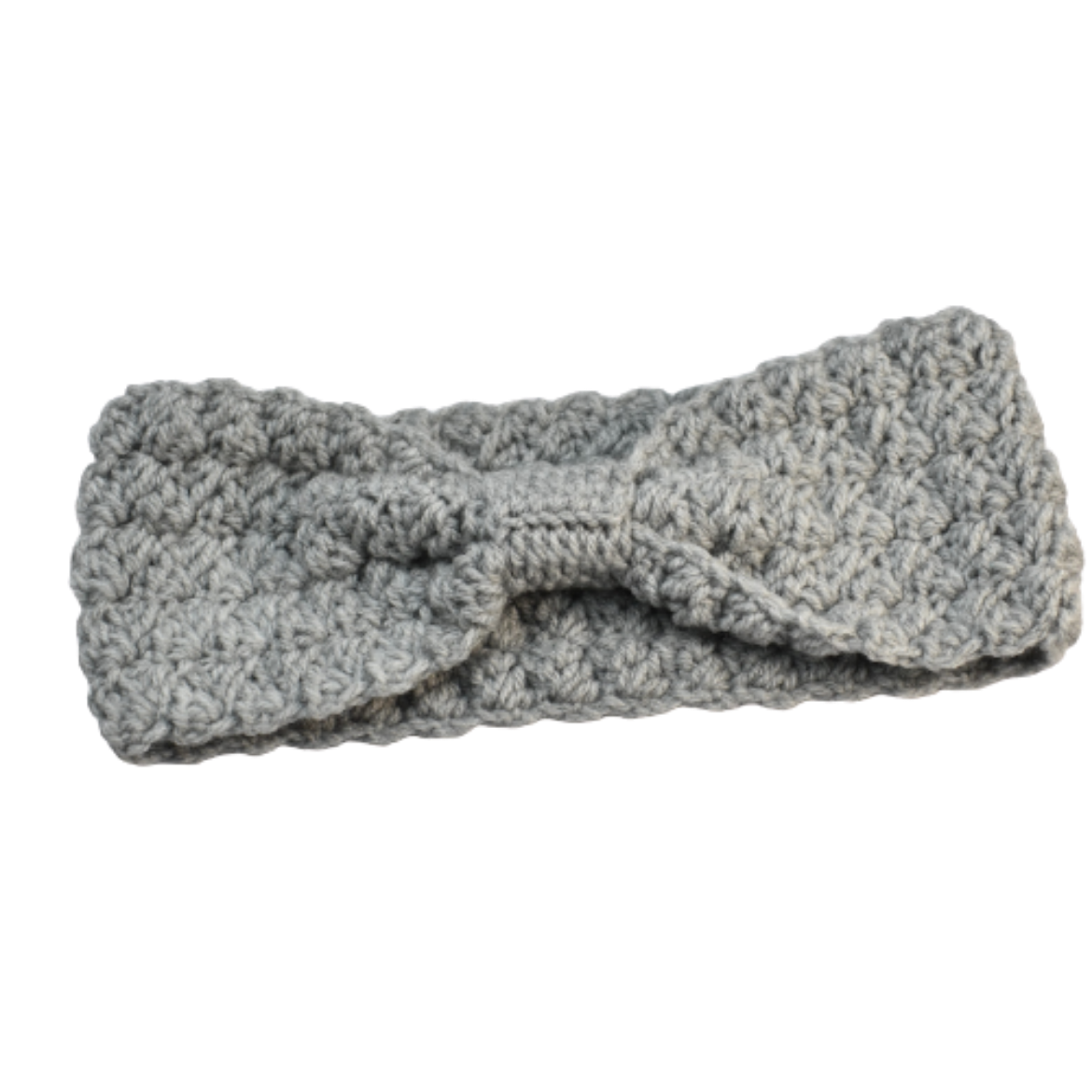 Εικόνα της Πλεκτή κορδέλα με δέσιμο ανοιχτό γκρί