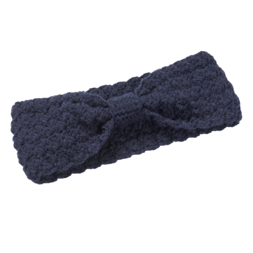 Εικόνα της Πλεκτή κορδέλα με δέσιμο μπλέ σκούρο