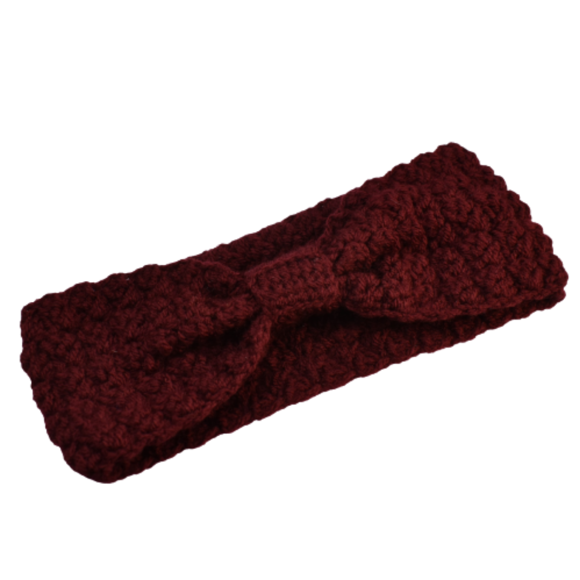 Εικόνα της Πλεκτή κορδέλα με δέσιμο μπορντό