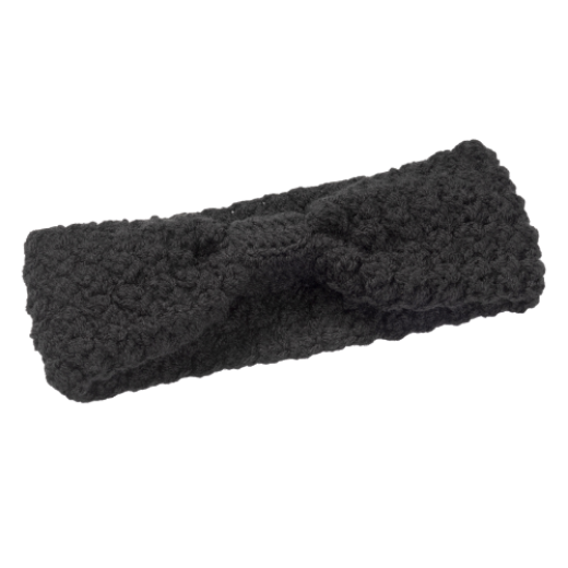 Picture of Handmade crochet headband with knotted front in black