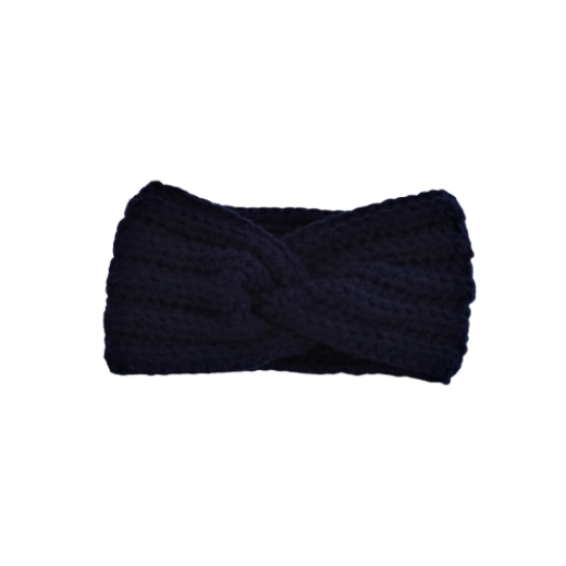 Picture of Handmade crochet twist headband in navy blue