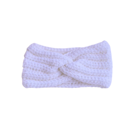 Picture of Handmade crochet twist headband in white