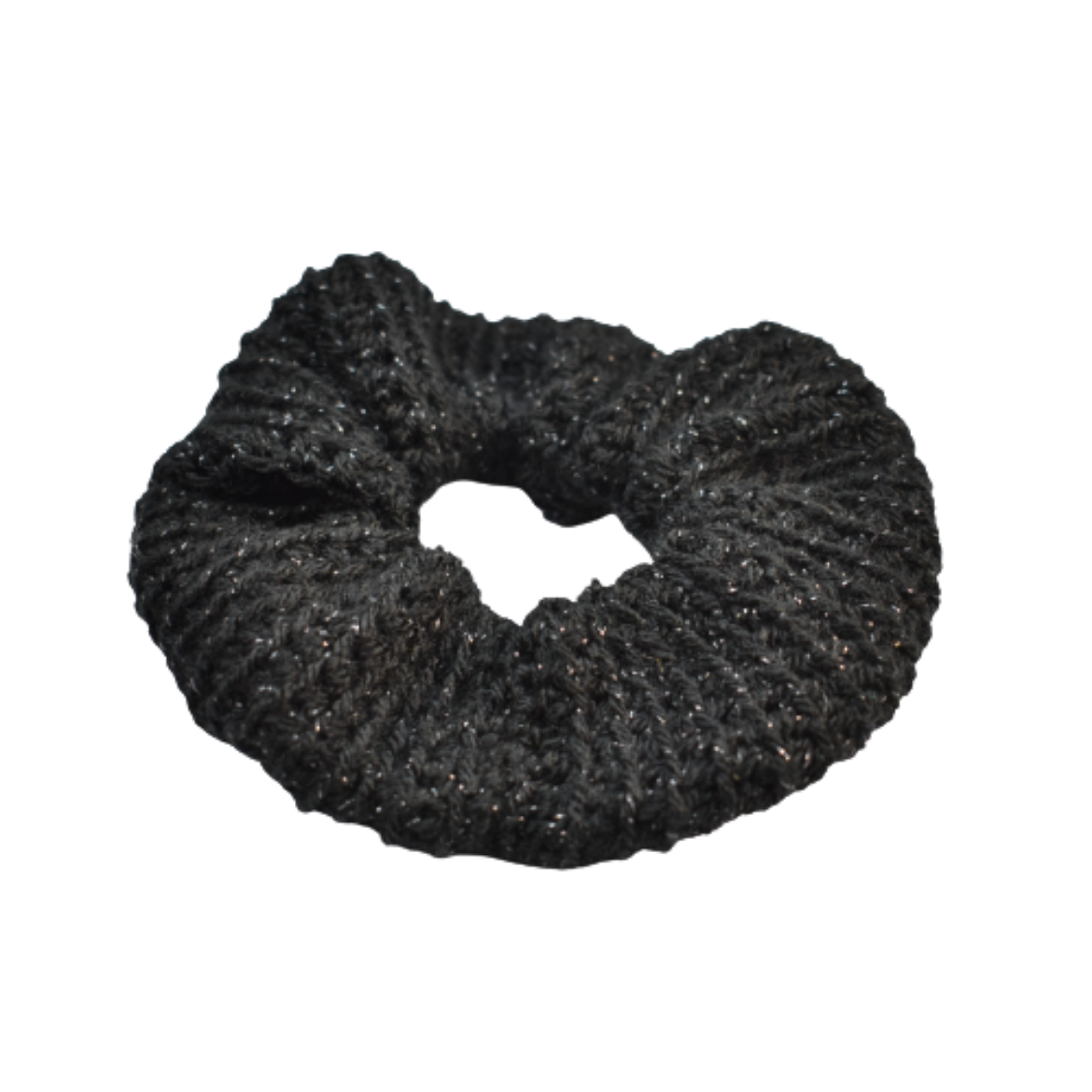 Χειροποίητο πλεκτό scrunchie σε μαύρο