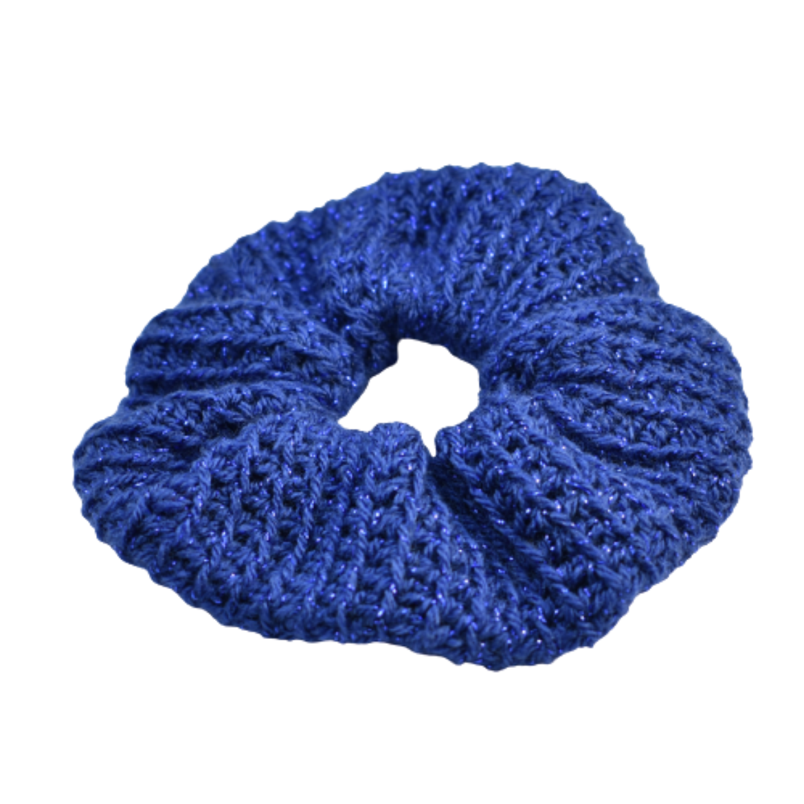 Εικόνα της Χειροποίητο πλεκτό scrunchie σε μπλε