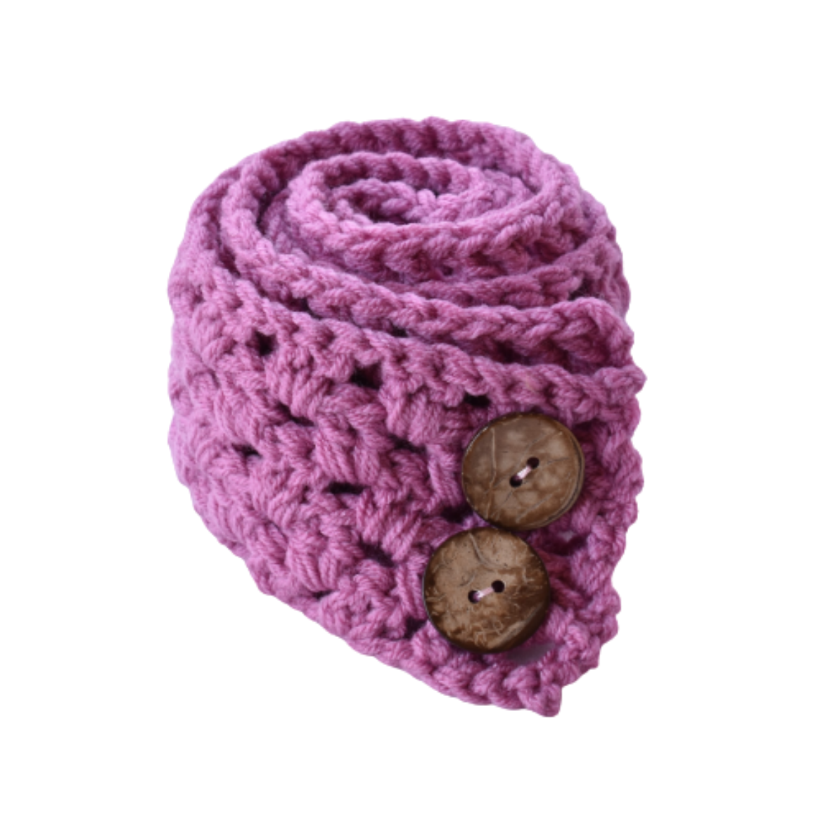 Picture of Handmade button scarf dasty pink